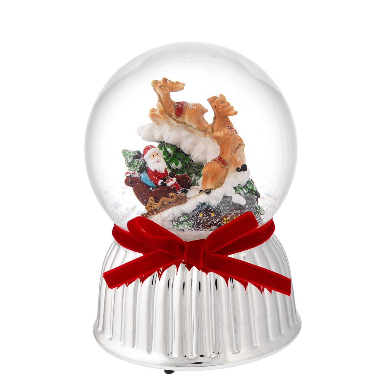 BOULE DE NEIGE MUSICALE D. 120 CON ALBERO CON BABBO NATALE